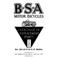 BSA 1911 to 1916 Illustrated Spare Parts List. Covers all models, Model H, Model K and Model D. TIGER/2336
