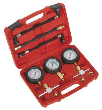 Motorcycle Compression & Fuel Pressure Gauge Set 3pc - MS100