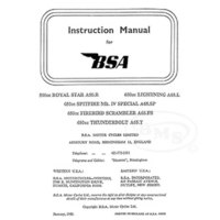BSA 1968 Instruction Manual. 499cc A50R&654cc A65L A65FS A65T A65 Spitfire Mark 4 unit Twins Not oil in frame. ARCHER/869