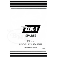 BSA 1968 Illustrated Spares List. 250cc Model B25 Starfire. Catalogue No. 00-5138. FOXWOOD/2927
