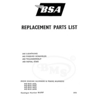 BSA 1970 Illustrated Spare Parts Manual A50 Royal Star and A65 Lightning/Firebird/Thunderbolt. SHAWCROSS/1175