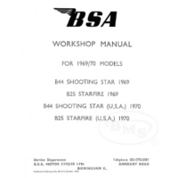 BSA 1969 to 1970 Workshop Manual B25 Starfire and B44 Shooting Star English and USA models. BOW/2529