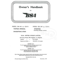 BSA 1969 to 1970 Instruction Manual B25 Starfire Fleetstar B44 Victor Special and Shooting Star. DARIUS/595