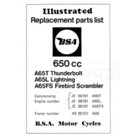 BSA 1971 to 1972 Illustrated Spare Parts Manual A65T Thunderbolt A65L Lighning A65FS Firebird. QUADRANT/504