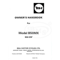 BSA 1973 Instruction Manual 500cc B50MX Victor. ALAMOS/1332