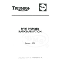 BSA 1973 Part Number Rationalisation BSA/Triumph from 1973. GITAN/2204