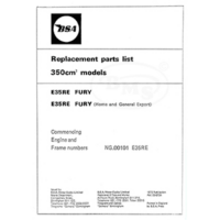 BSA 1972 Illustrated Spare Parts Manual 350cc E35RE Fury model only. ZEDAL/1822