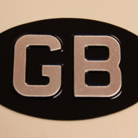 Oval Metal Sign Black/Silver - GB