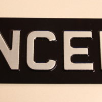 Oblong Metal Sign Black/Silver - Vincent