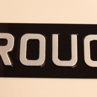 Oblong Metal Sign Black/Silver - Brough