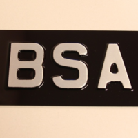 Oblong Metal Sign Black/Silver - BSA