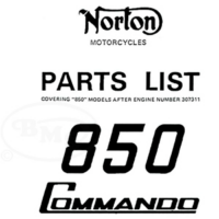 Norton 1974 Complete UnIllustrated Spares List 850cc models after engine no.307311. For MK 2 & 2a (use with Andover/934).Fengate/2878