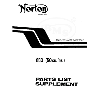 Norton 1974 Illustrated Spare Parts supplement. John Player 850cc Commando. Use with standart list. TABACCO/1186