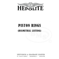 Hepolite 1955 Piston Rings - Diametral Listing. PISTON/3325