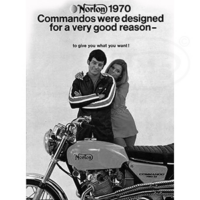 Norton 1970 Sales Leaflet. 745cc Commando models Roadster 750S and 750 Fastback only.