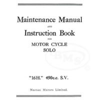 Norton 1937 to 1945 Workshop Manual 490cc 16H model.(The WD m/c was the civilian frozen at 1937 spec.). ESTRO/211