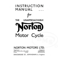 Norton 1938 Instruction Manual. Covers Big 4 16H 18 19 20 ES2 50 55 CS1 CJ & Internationals. ARTIE/1103