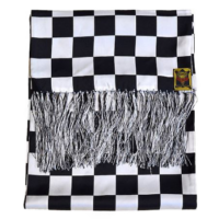 Chequered Flag Silk Scarf Black&White