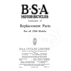 BSA 1924 Illustrated Spare Parts Manual. All models. IMPERIAL/1539