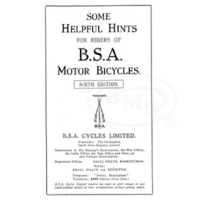 BSA 1914 to 1924 Instruction Manual. Covers all 3.5h.p(500cc) and 4-1/4h.p (550cc) models. CONISTON/2692