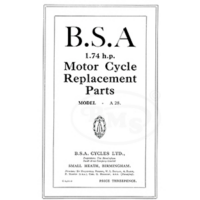 BSA 1928 Illustrated Spare Parts Manual. 1.74hp model A28. VACUO/480