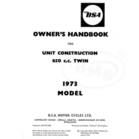 BSA 1973 Owners Handbook for 650cc Thunderbolt T65. HYPOY/2341