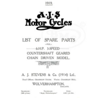 AJS 1919 Illustrated Spare Parts List. 6 hp twin model only. DOBRO/2161