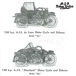 AJS 1917 to 1928 Illust.Spares List 1917-1918 Millitary Model 1919-1920 hp model 1921-28 7.99 hp model. BADBY/2435