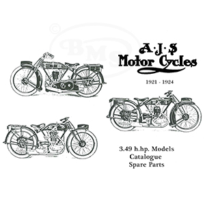 AJS 1921 to 1924 Illustrated Spare Parts Manual. 349cc models; B B1 B2 B3 B4 B5 sv & ohv. ALICE/866
