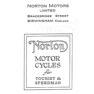Norton 1921 Annual Sales Catalogue. All models.