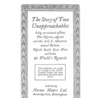 Norton 1926 The Story of Two Unapproachables A.C.U observed - 32 worlds records-Illustrated. SIMPLO/1733