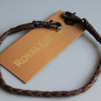 Leather String with Dog Hook Brown