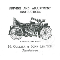 Matchless 1914 to 1918 Driving & adjustment instructions for the war model . (Combination) only. OWEN/1654