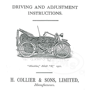 Matchless 1920 to 1921 Instruction Manual and Illustrated Spares List model H 8 hp. JAP. V-twin combination. OSMIUM/808