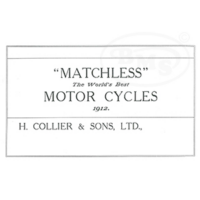 Matchless 1912 Annual Sales Catalogue all models.