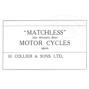 Matchless 1912 Annual Sales Catalogue all models.