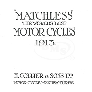 Matchless 1913 Annual Sales Catalogue all models.