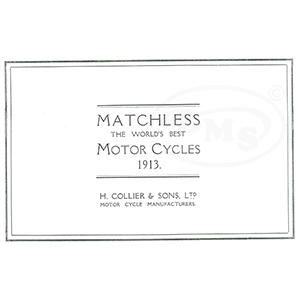 Matchless 1913 Annual Sales Catalogue model 8 only.