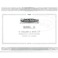 Matchless 1920 Annual Sales Catalogue model H only.