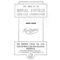 Royal Enfield 1918 to 1919 Instruction Manual & Illustrated Spares. 6 hp and 8 hp sidecar combination Vickers engine. ORSON/1651