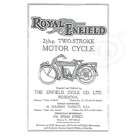 Royal Enfield 1922 Illustrated Spares List 2.25hp two-stroke. Stir up front & dummy belt rim rear brakes. JIGGER/928