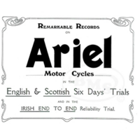 Ariel 1913 Details of Ariel Success in 1913. Includes large illustrations of 3.5hp 3-speed model. MODEL/1626