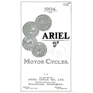 Ariel 1904 Annual Sales Catalogue. All models. Includes distinctive features & How to Drive.