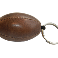 Vintage Leather Rugby Ball Key Ring