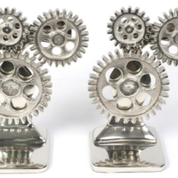 Aluminium Cogs Bookends