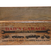 Mango Wood Dads Garage Crate - Small