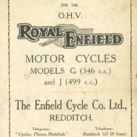 Royal Enfield 1946 Instruction Book Covers models G 346cc and J 499cc. SARA/3420