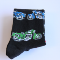 Socks with large motorbike