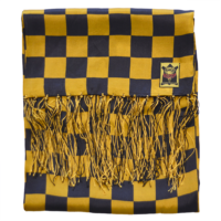 Chequered Flag Silk Scarf Black&Gold