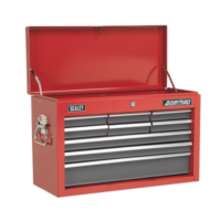 Topchest 9 Drawer with Ball-Bearing Slides Red/grey